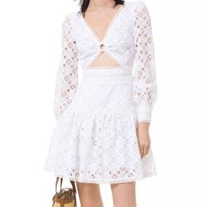 Michael Kors White Lace Long Sleeve Dress